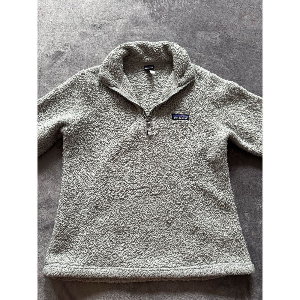 Patagonia Women's‎ Grey Half Zip Jacket Coat Fuzzy Sherpa Size Medium